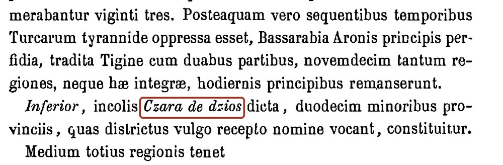 Descriptio Moldaviae: Inferior, incolis Czara de dzios dicta