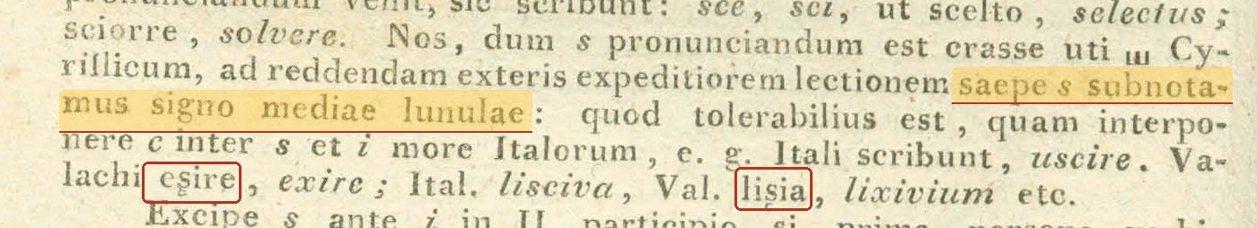 Pasajul lui Maior despre semnul de sub s