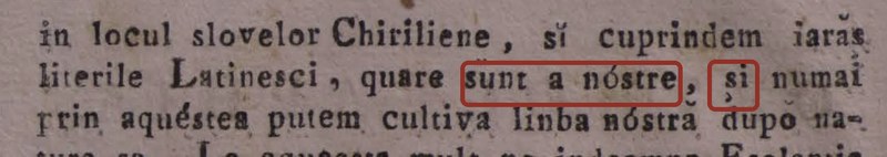 Montan 1826, p. 26: quare sŭnt a nóstre, și numai